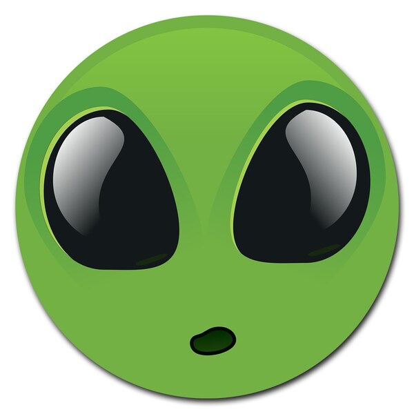 Alien Head Circle Corrugated Plastic Sign